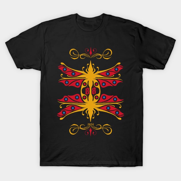 Dragonfly mating,red and yellow T-Shirt by Dugleidy Santos